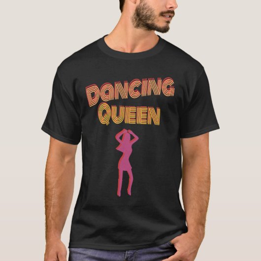 Retro 70's Danskoningin Disco T-shirt (Voorkant)