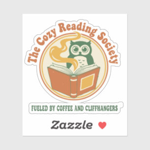 Retro 70s De Gezellige Leesvereniging Boekenliefhe Sticker