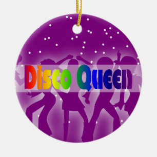 Retro 70s Decennium   Rainbow Disco Queen Dancers Keramisch Ornament