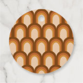 Retro 70s Design Brown Wedding Custom Dank u Bedankjes Labels (Achterkant)