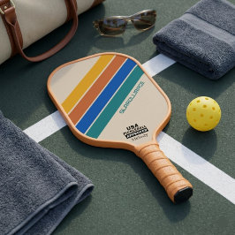 Retro 70s Diagonale Strepen Custom Pickleball Paddle