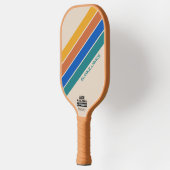 Retro 70s Diagonale Strepen Custom Pickleball Paddle (Links)