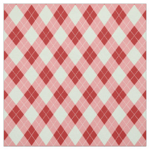 Retro 70s Diamond Play Argyle Mint Red Pink Stof