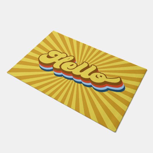 Retro 70s die Hallo Deurmat (Schuin)