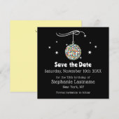 Retro 70s Disco 70e verpartij Save The Date (Voorkant / Achterkant)