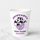 Retro 70s Disco Bal Cowgirl Bachelorette Feest Papieren Bekers (Achterkant)
