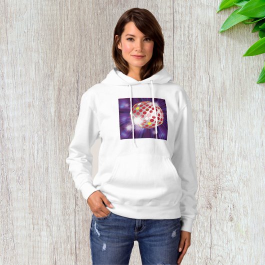 Retro 70s Disco Bal Felrood Hoodie