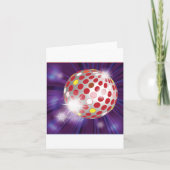 Retro 70s Disco Bal Felrood Kaart (Voorkant)