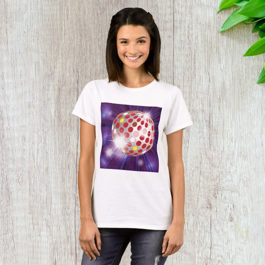 Retro 70s Disco Bal Felrood T-shirt