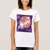 Retro 70s Disco Bal Felrood T-shirt (Voorkant)