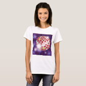 Retro 70s Disco Bal Felrood T-shirt (Voorkant volledig)