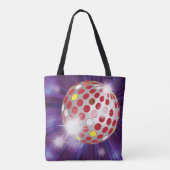 Retro 70s Disco Bal Felrood Tote Bag (Achterkant)