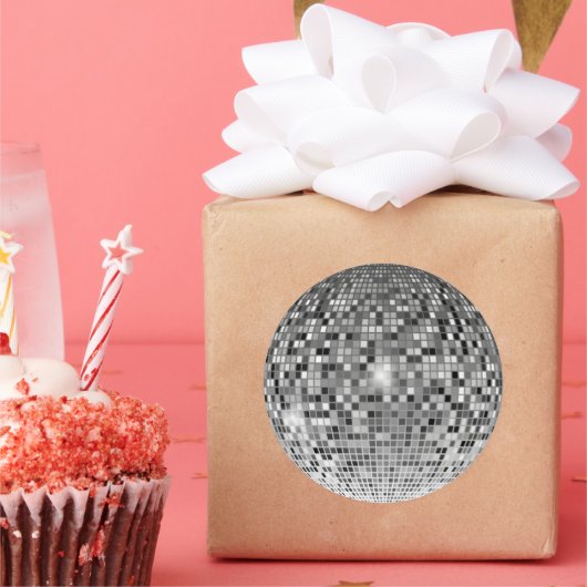 Retro 70s Disco Bal - Klassieke Ronde Sticker (Feest)