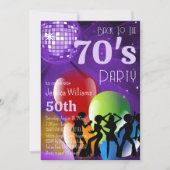 Retro 70's Disco Ball & Balloons Verjaardagsfeest Kaart (Voorkant)