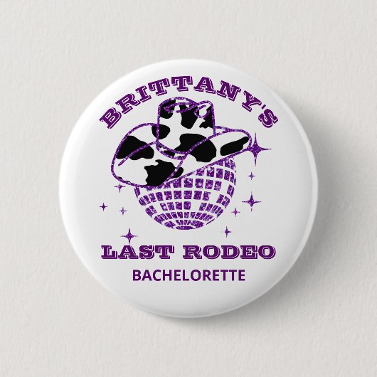 Retro 70s Disco Cowgirl Meisjesuitstapfeestje Ronde Button 5,7 Cm (Voorkant)