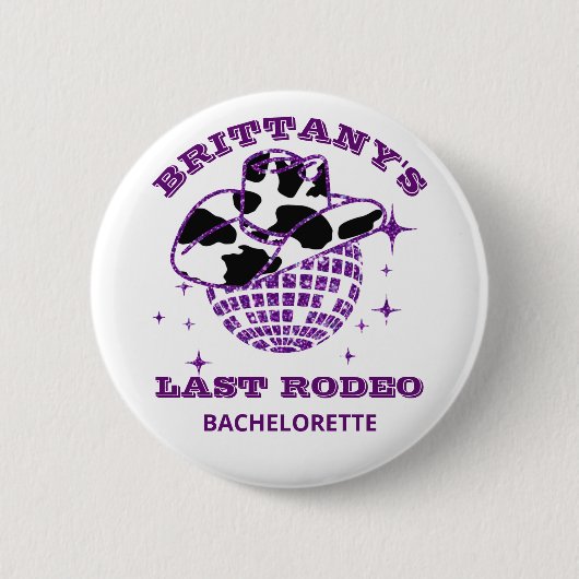 Retro 70s Disco Cowgirl vrijgezellenfeest Ronde Button 5,7 Cm (Voorkant)
