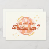 Retro 70s Disco Custom Bridesman Proposal Kaart (Voorkant / Achterkant)