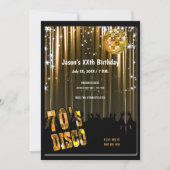 Retro 70's Disco Feest Uitnodiging (Voorkant)