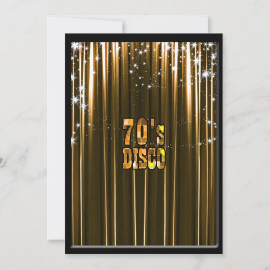 Retro 70's Disco Feest Uitnodiging (Achterkant)