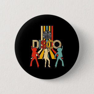 Retro 70s Disco Gifts Dancing Disco Ball Ronde Button 5,7 Cm
