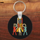 Retro 70s Disco Gifts Dancing Disco Ball Sleutelhanger (Voorkant)