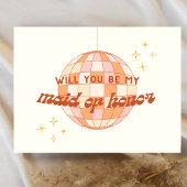 Retro 70s Disco Maid of Honor Voorstel Kaart