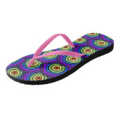 Retro 70's Disco Rainbow geometrisch patroon Teenslippers (Schuin)