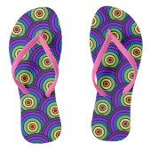 Retro 70's Disco Rainbow geometrisch patroon Teenslippers (Voetbed)