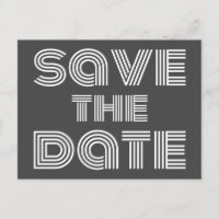 Retro 70s Disco Stijl Zwart Wit Save The Date