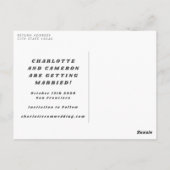 Retro 70s Disco Style Oranje groen sparen de datum Briefkaart (Achterkant)