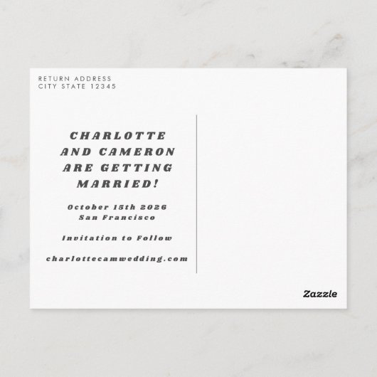 Retro 70s Disco Style Oranje groen sparen de datum Briefkaart (Achterkant)