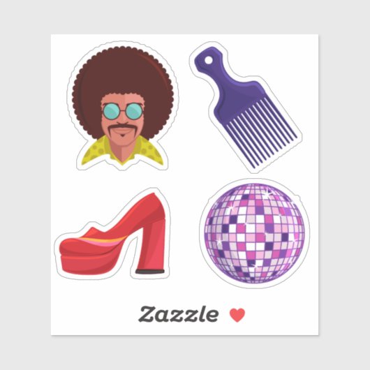 Retro 70's Disco Theme Custom-Cut Vinyl Stickers (Vel)