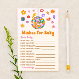 Retro 70's Disco Wensen Voor Baby Shower Activitei Briefpapier