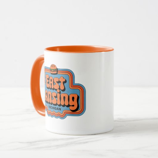 Retro 70s East Lansing Michigan  Koffie Mok (Voorkant links)