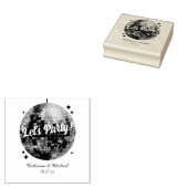 Retro 70's Feest Disco Bal Glamour Bruiloft Rubberstempel (Gestempeld)