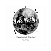 Retro 70's Feest Disco Bal Glamour Bruiloft Rubberstempel (Afrduk)