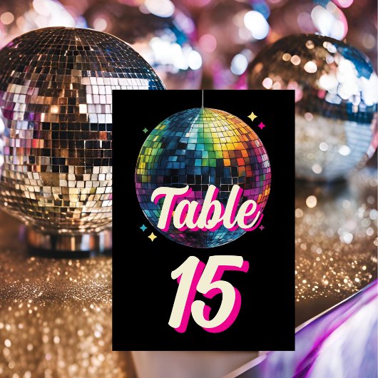 Retro 70's Feest Disco Bal Glans Bruiloft Kaart