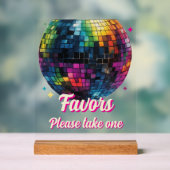 Retro 70's Feest Disco Bal Huwelijksgunsten Acryl Bord (Neutraal)