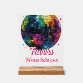 Retro 70's Feest Disco Bal Huwelijksgunsten Acryl Bord (Voorkant)