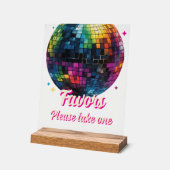 Retro 70's Feest Disco Bal Huwelijksgunsten Acryl Bord (Hoek)
