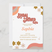 retro 70S floraal VRIJGEZELLENFEEST Kaart (Voorkant)