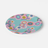 Retro 70s Floral Boho Pattern Papieren Bordje (Gekanteld)