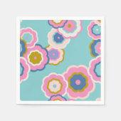 Retro 70s Floral Boho Pattern Servet (Voorkant)