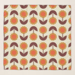 Retro  70s Floral Pattern Oranje en Brown Sjaal<br><div class="desc">Retro  70s Floral Pattern Oranje en Brown</div>