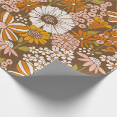 Retro 70s Floral Wrapping Paper Cadeaupapier (Hoek)