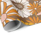 Retro 70s Floral Wrapping Paper Cadeaupapier (Rol Hoek)