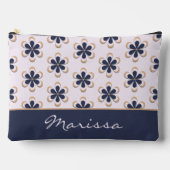  Retro 70's Flower Power Navy Barely Pink Etui (Voorkant)