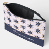  Retro 70's Flower Power Navy Barely Pink Etui (Open)