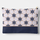  Retro 70's Flower Power Navy Barely Pink Etui (Achterkant)