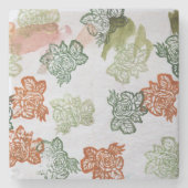 Retro 70s Flowers Stenen Onderzetter (Voorkant)